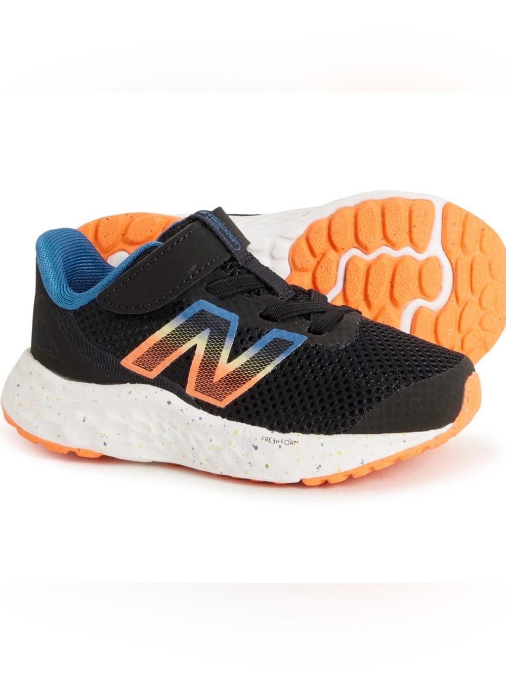 New Balance Toddler Boy Fresh Foam Arishi v4 Sneakers Size 6C Strap Shoe Black